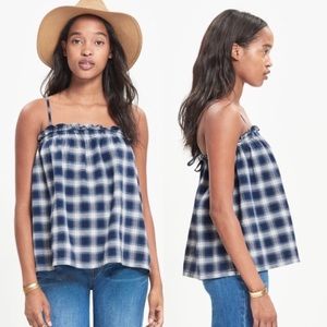 Madewell indigo plaid tank
